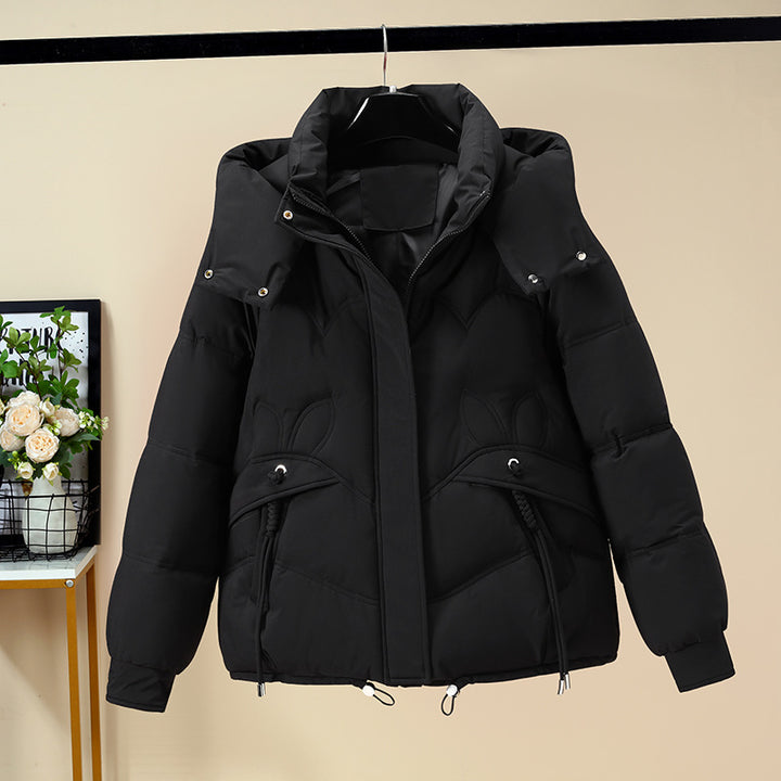 Damen Modische Pufferjacke mit abnehmbarer Kapuze und seitlichen Eingrifftaschen Drune