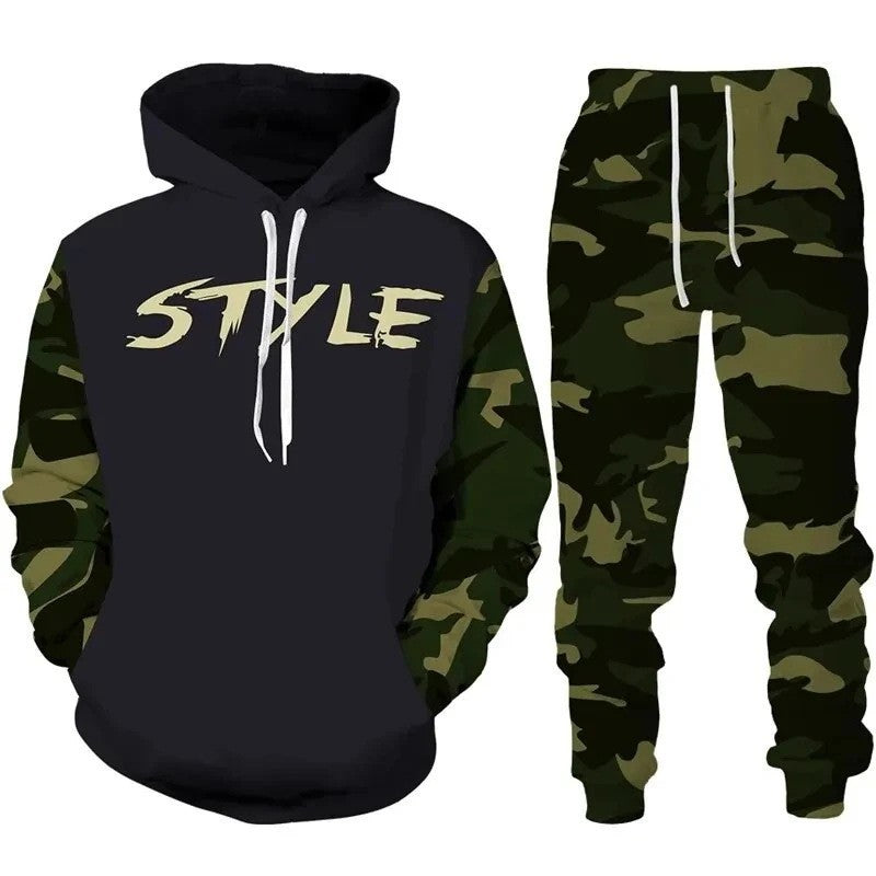 Herren Stylisches Kapuzensweatshirt und Jogginghose Set Drune