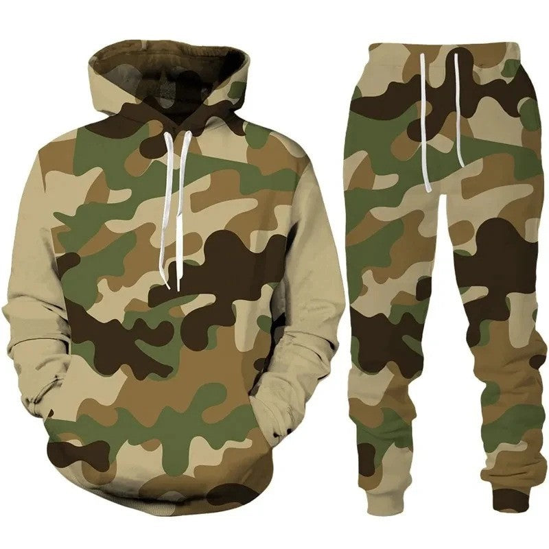 Herren Stylisches Kapuzensweatshirt und Jogginghose Set Drune