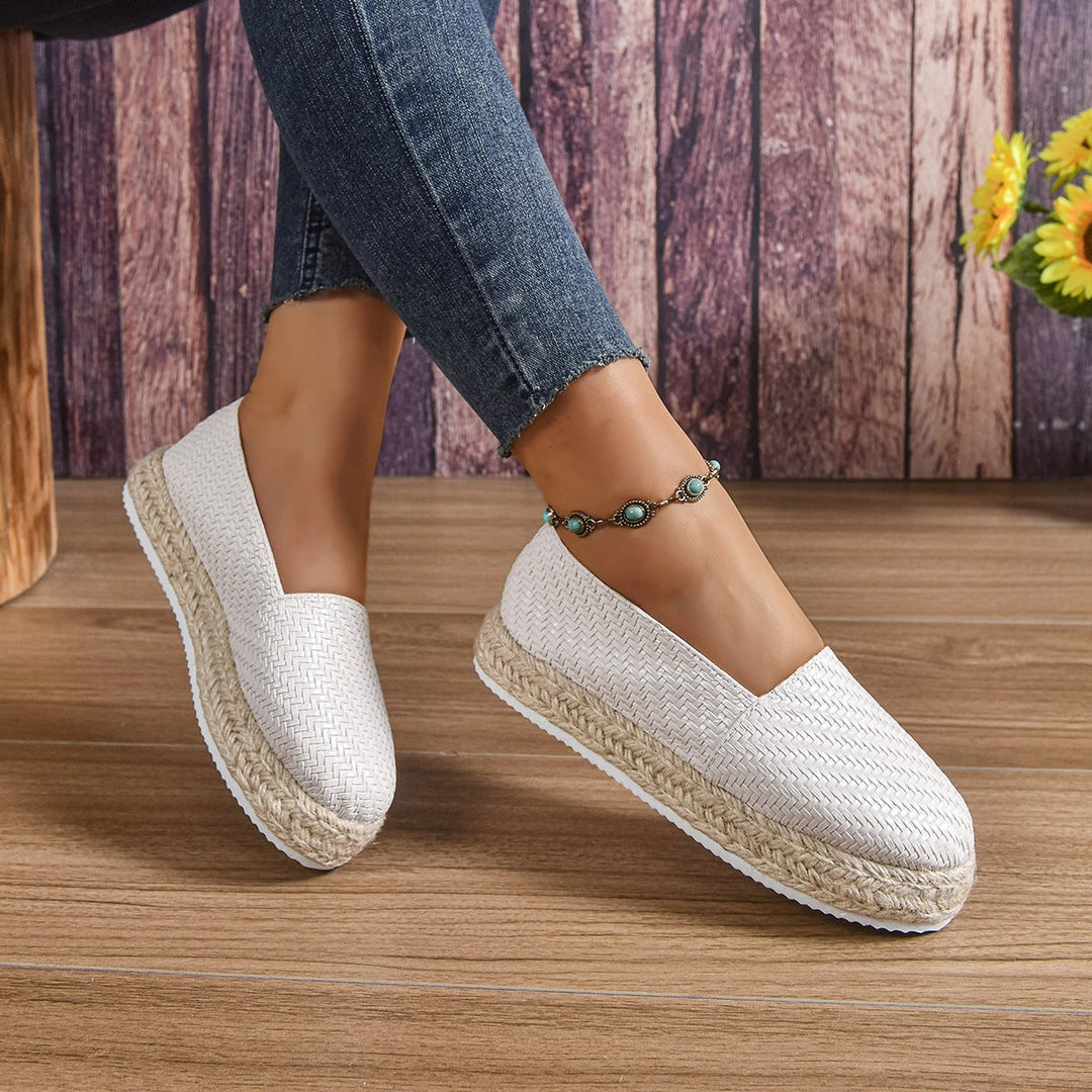 Damen Espadrilles mit flexiblem Kork-Sohle und trendiger Webstruktur Drune