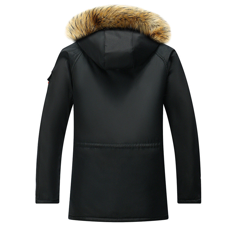 Herren  isolierter Parka mit Kapuze aus Kunstfell und wattierter Thermofütterung Drune