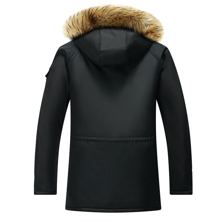 Herren  isolierter Parka mit Kapuze aus Kunstfell und wattierter Thermofütterung Drune
