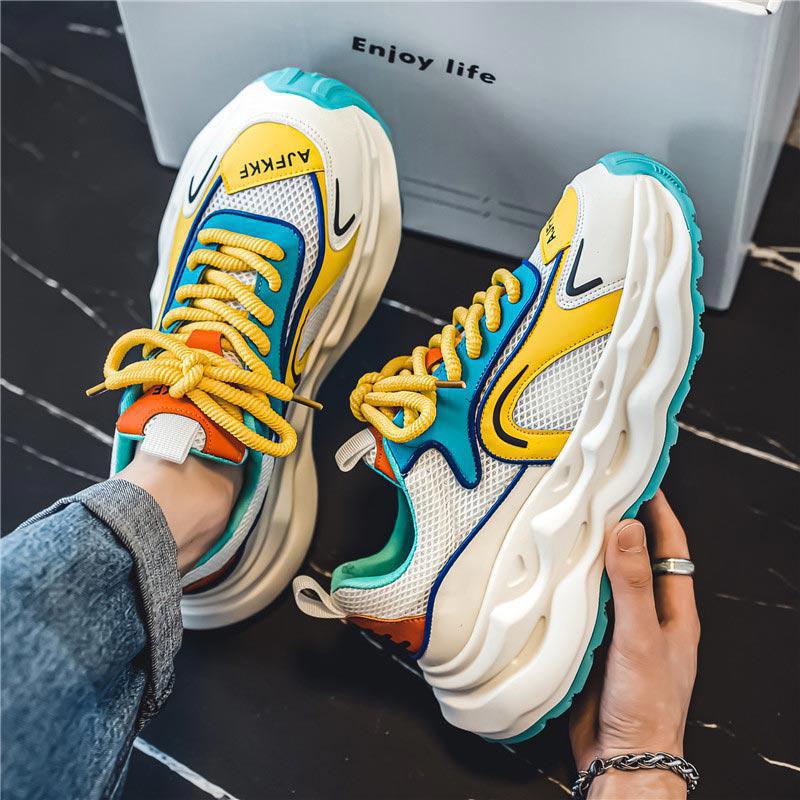 Damen Voluminöse Retro-Chunky-Sneaker mit atmungsaktivem Mesh-Overlay und skulpturaler Komfortsohle Drune