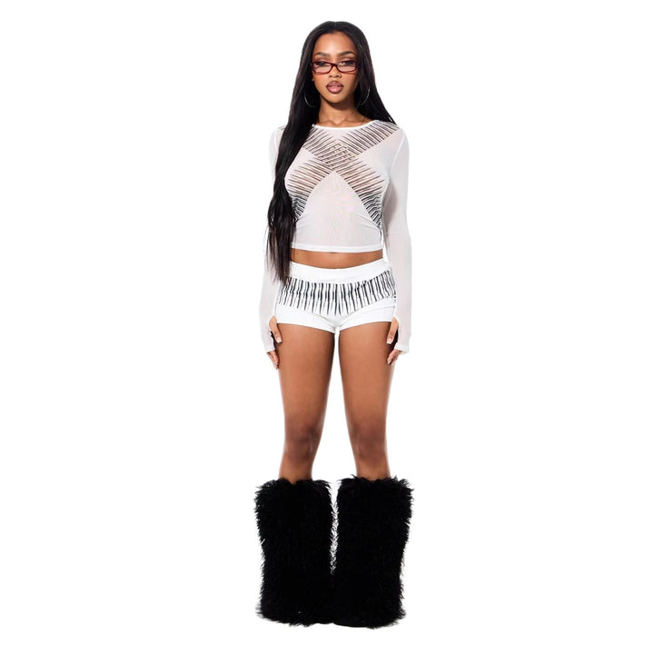 Damen Sportliche Shorts mit exotischem Streifendesign Drune