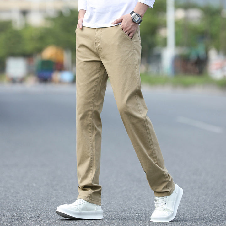 Herren Slim Fit Stretch-Hose mit elastischem Bund und geradem Bein Drune