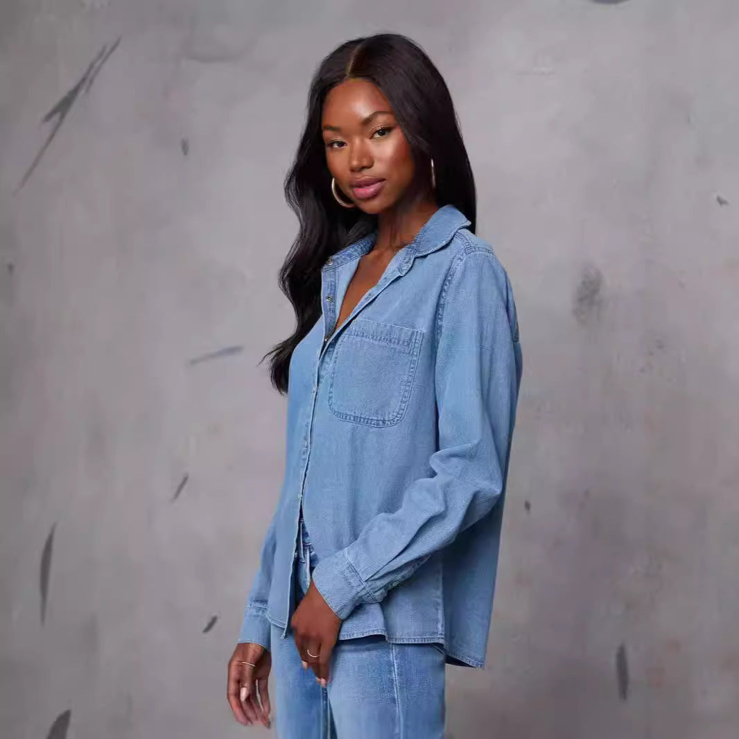Femme Denim Knopfhemd Drune