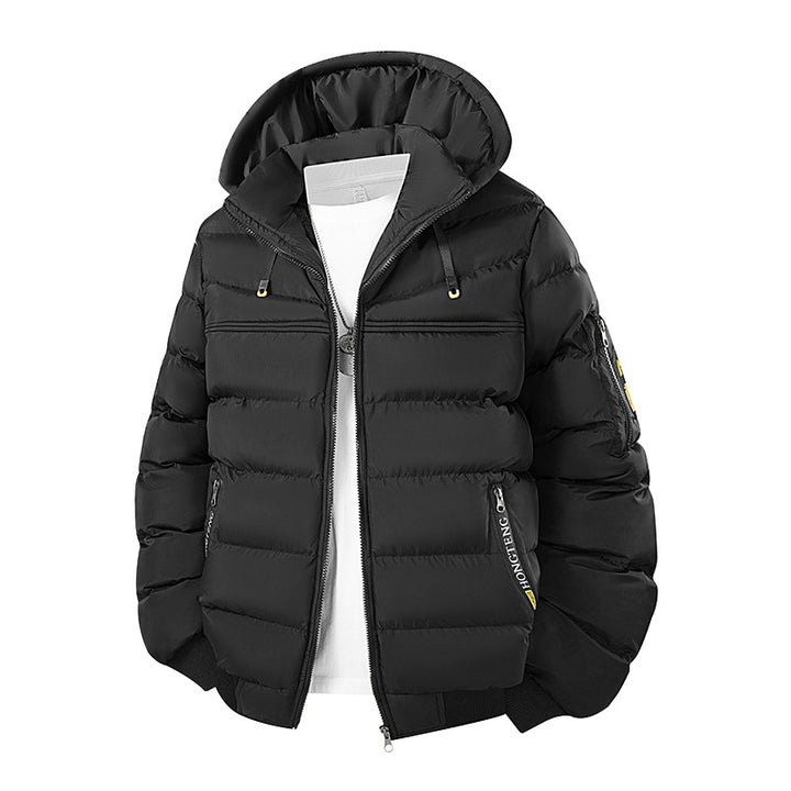 Herren Steppjacke mit Kapuze, winddichter Thermoisolierung und Utility-Taschen Drune