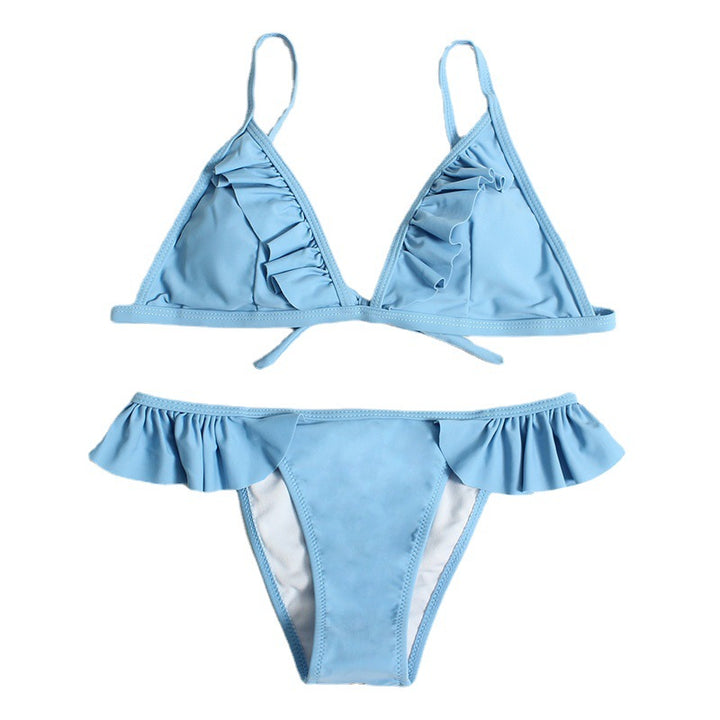Damen Rüschenschnitte Bikini-Set Drune