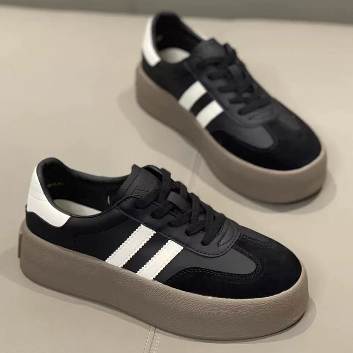 Damen Plateausneakers mit eleganter Oberflächenstruktur und rutschfester Sohle Drune