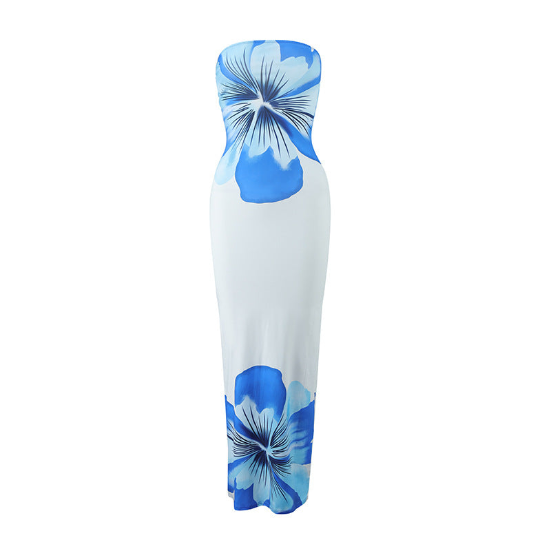 Damen strandtaugliches Maxikleid mit elegantem Blumenprint Drune