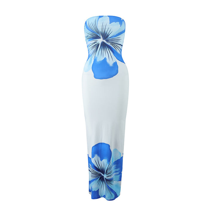 Damen strandtaugliches Maxikleid mit elegantem Blumenprint Drune