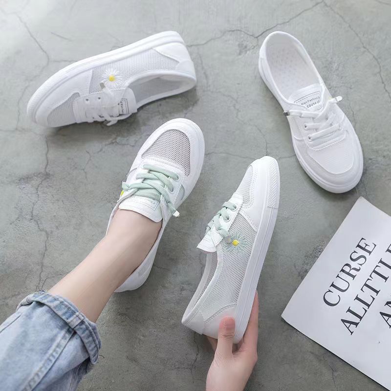 Damen lässige Sneaker mit buntem Blumenmotiv Drune