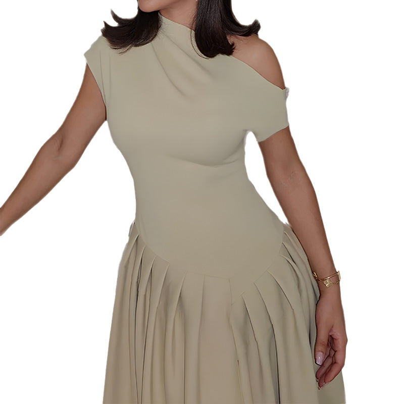 Damen Wickelmaxikleid mit asymmetrischem Schnitt und strukturiertem Design Drune