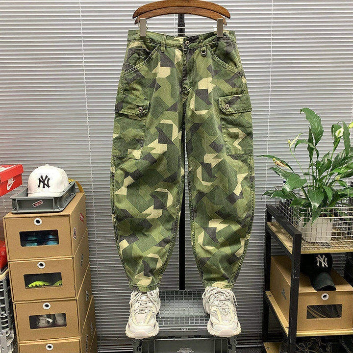 Herren Cargo-Hose mit Camouflage-Muster Drune