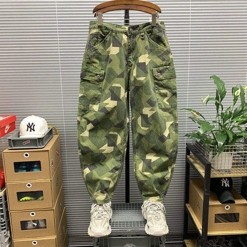 Herren Cargo-Hose mit Camouflage-Muster Drune
