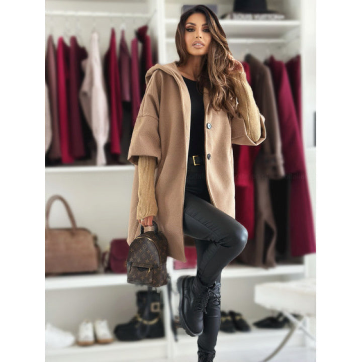Damen Oversized Mantel mit stylishen Taschen und wärmendem Futter Drune