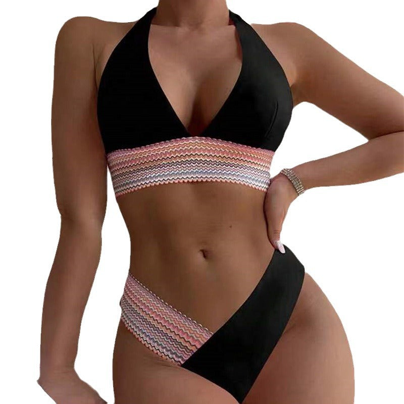 Drune | Damen Bikini-Set mit modernem Criss-Cross-Design und hohem Beinausschnitt