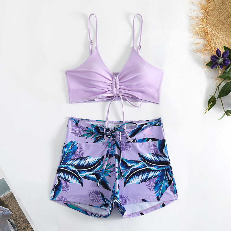 Damen Bikiniset mit raffiniertem Bindedetail und lässiger Shorts Drune