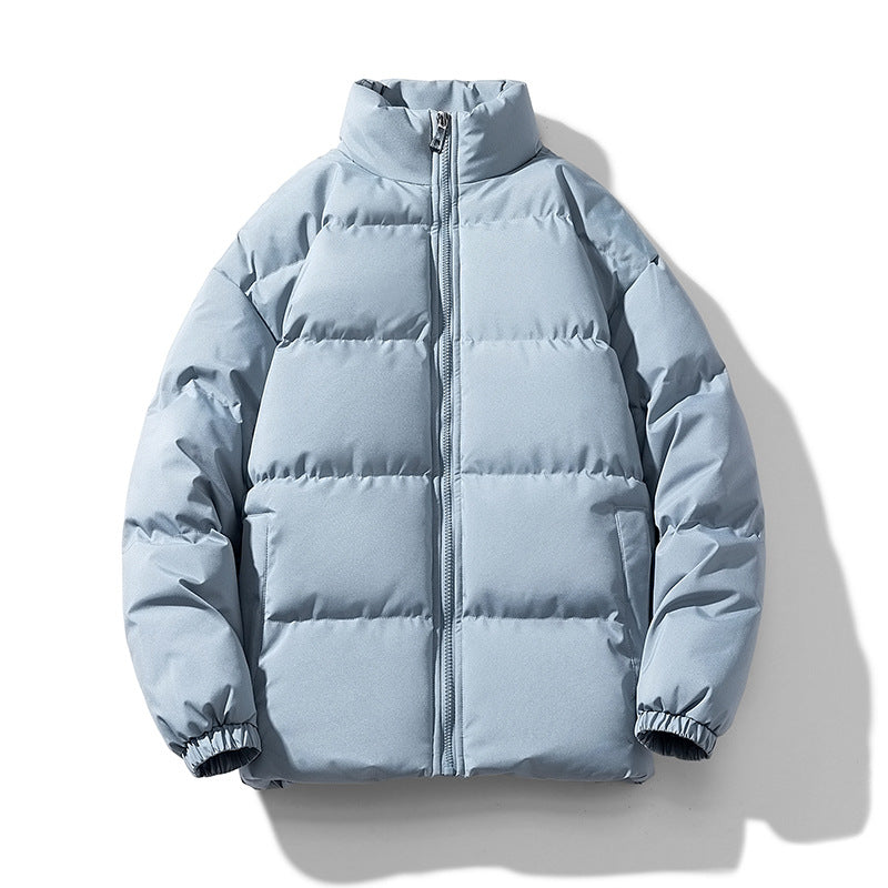 Herren voluminöse Isolationsjacke mit matter Microfaser‑Außenhülle und hohem Stehkragen Drune