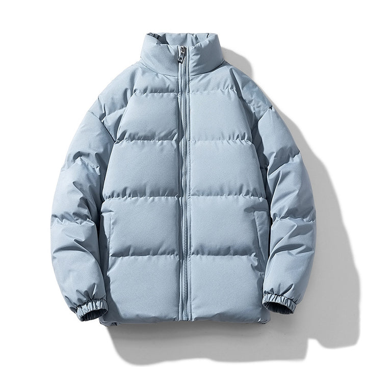 Herren voluminöse Isolationsjacke mit matter Microfaser‑Außenhülle und hohem Stehkragen Drune