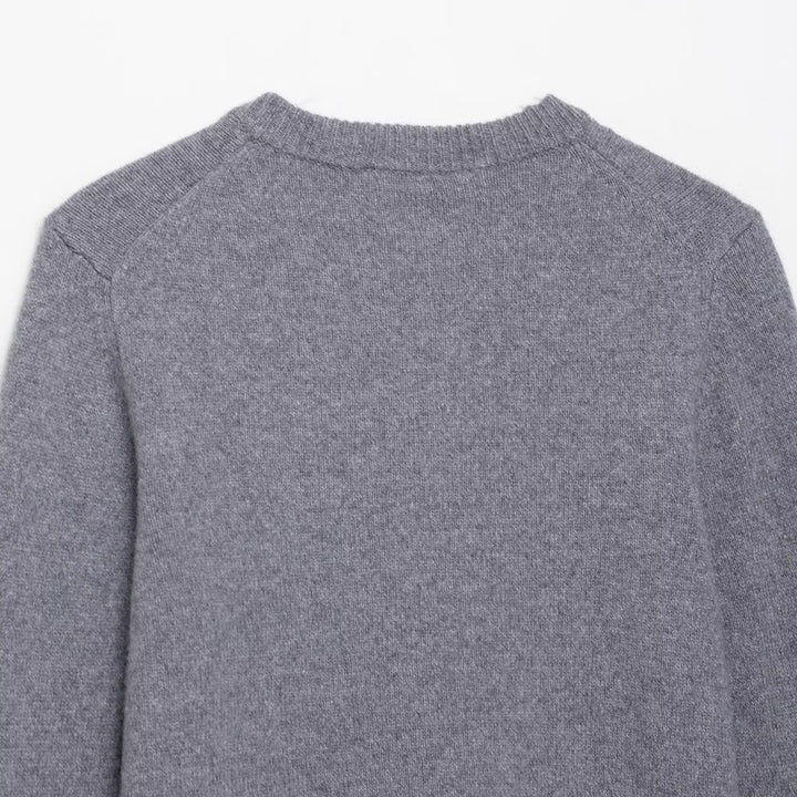 Damen Kurzgeschnittener Feinstrick-Cardigan mit Rundhalsausschnitt und Rippbündchen Drune