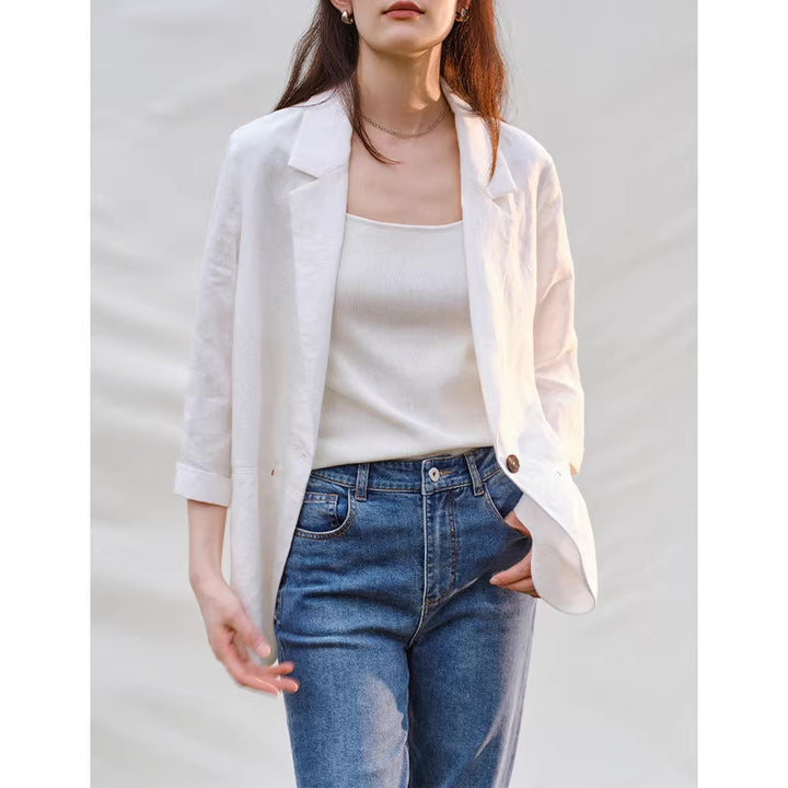 Damen Bequeme und elegante Leinenhose Drune