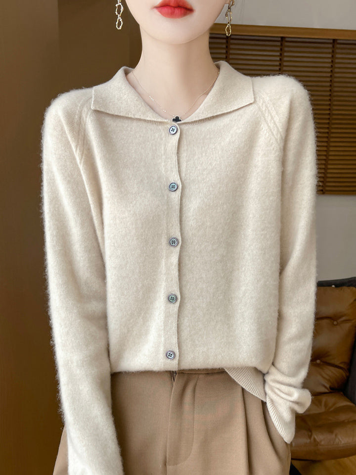 Damen Kuscheliger Reverskragen-Cardigan im Kaschmir-Look mit Mohair-Effekt Drune