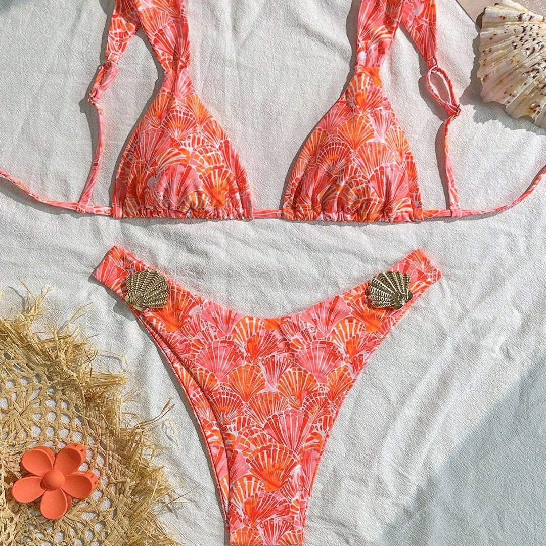 Damen Triangel-Bikini mit modischem Muschel-Design Drune