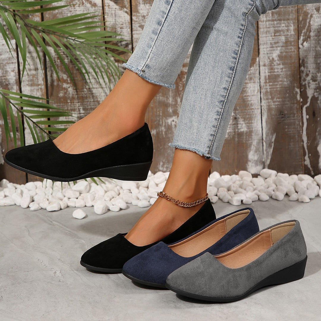 Damen Wildleder Wedge Ballerinas Drune