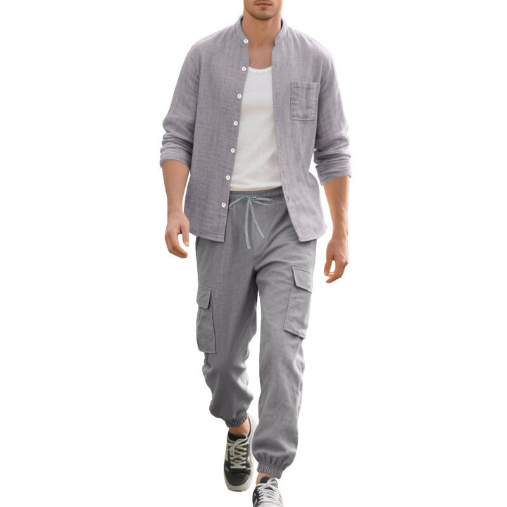 Herren lässiges Leinen-Set mit praktischen Taschen und atmungsaktiver Stoffqualität Drune