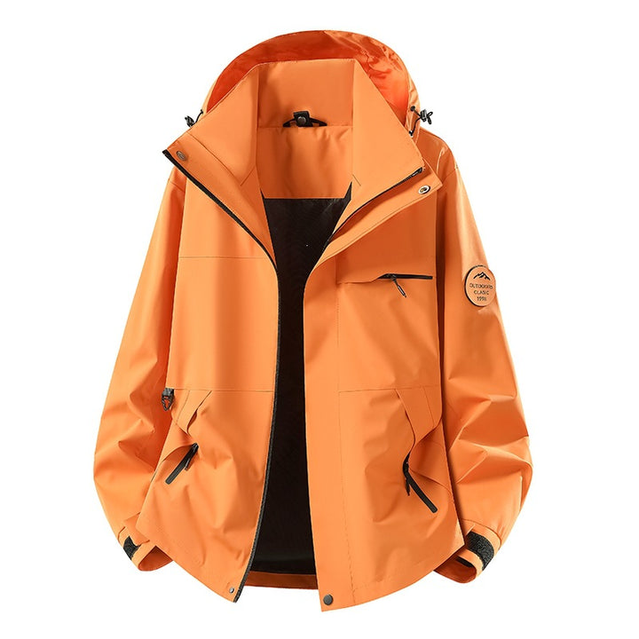 Herren Wetterfeste dreilagige Hardshelljacke mit verstellbarer Kapuze, verschweißten Nähten & Multifunktionstaschen Drune