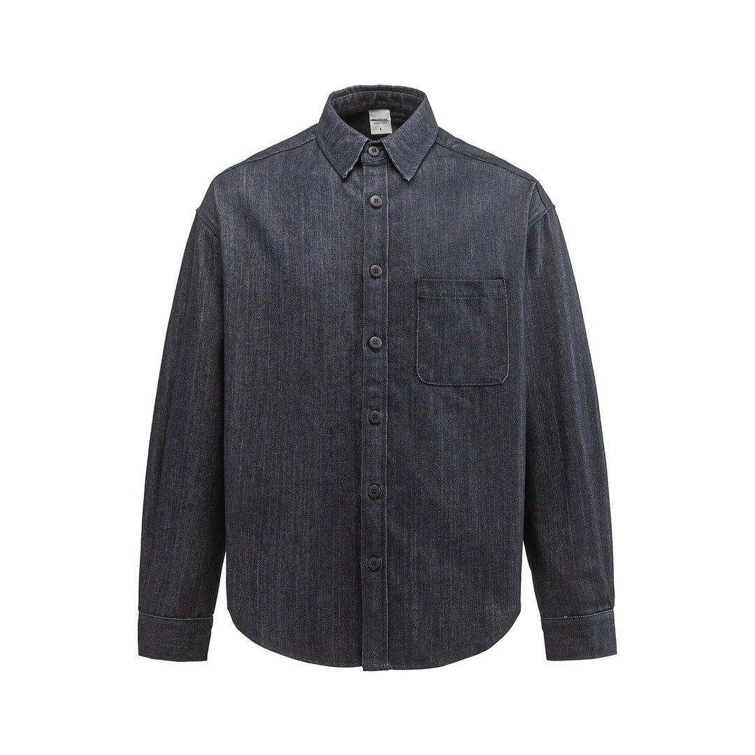 Herren Boxy Hemdjacke aus robustem Twill mit abgerundetem Saum Drune
