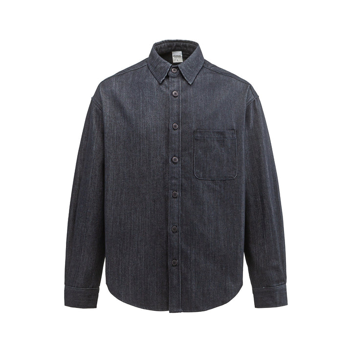 Herren Boxy Hemdjacke aus robustem Twill mit abgerundetem Saum Drune
