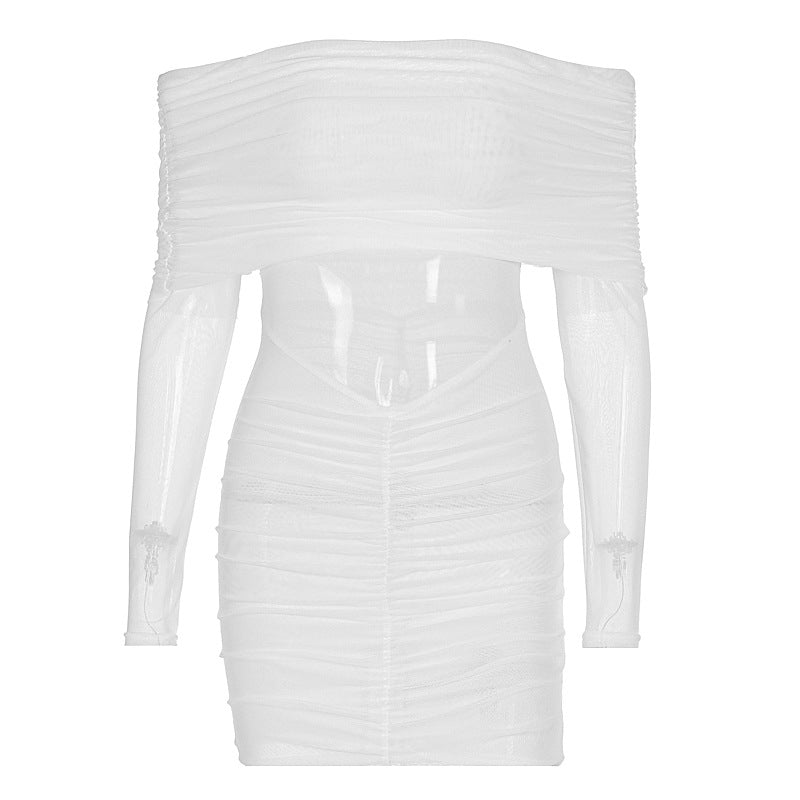 Damen figurbetontes Kleid mit verspieltem Rüschendetail Drune