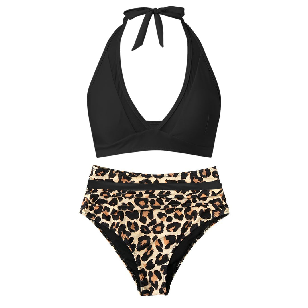 Damen Hochtailliertes Bademoden-Set mit stylischem Haltertop Drune