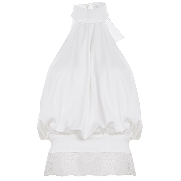 Damen elegantes halterähnliches Top mit Spitzendetails und lockerem Schnitt Drune