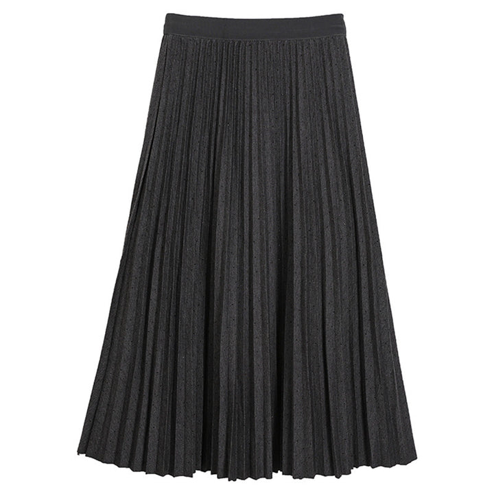 Damen nan plissierter Midirock mit Smokbund und feiner Punktstruktur Drune