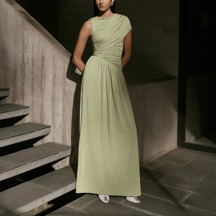 Damen Elegantes Abendkleid mit asymmetrischen Rüschendetails Drune