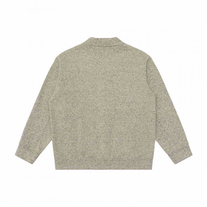 Unisex Oversize-Strickcardigan mit V‑Ausschnitt, durchgehender Knopfleiste und aufgesetzten Eingrifftaschen Drune
