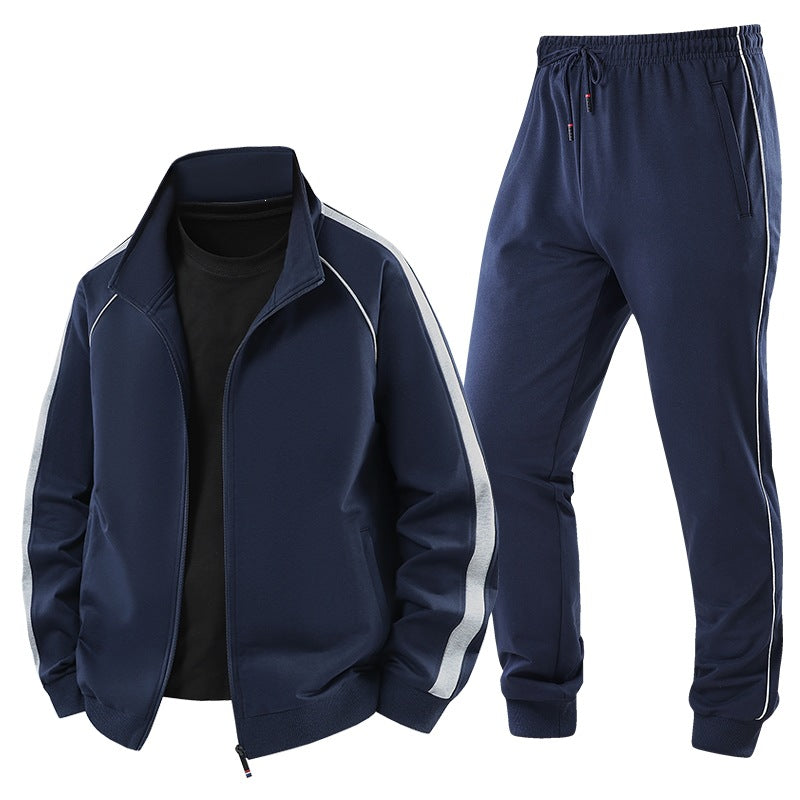 Herren Leichter Freizeit-Trainingsanzug-Set mit Reißverschlussjacke, elastischer Bund & Reißverschlusstaschen Drune