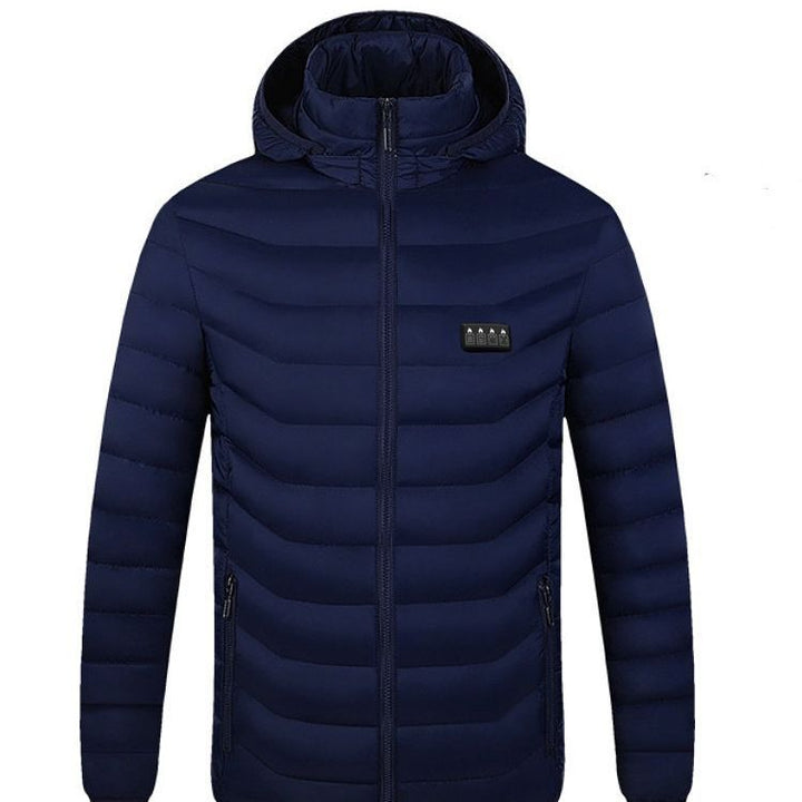 Herren Beheizte Steppjacke mit Mehrzonen-Heizsystem und Kapuze Drune