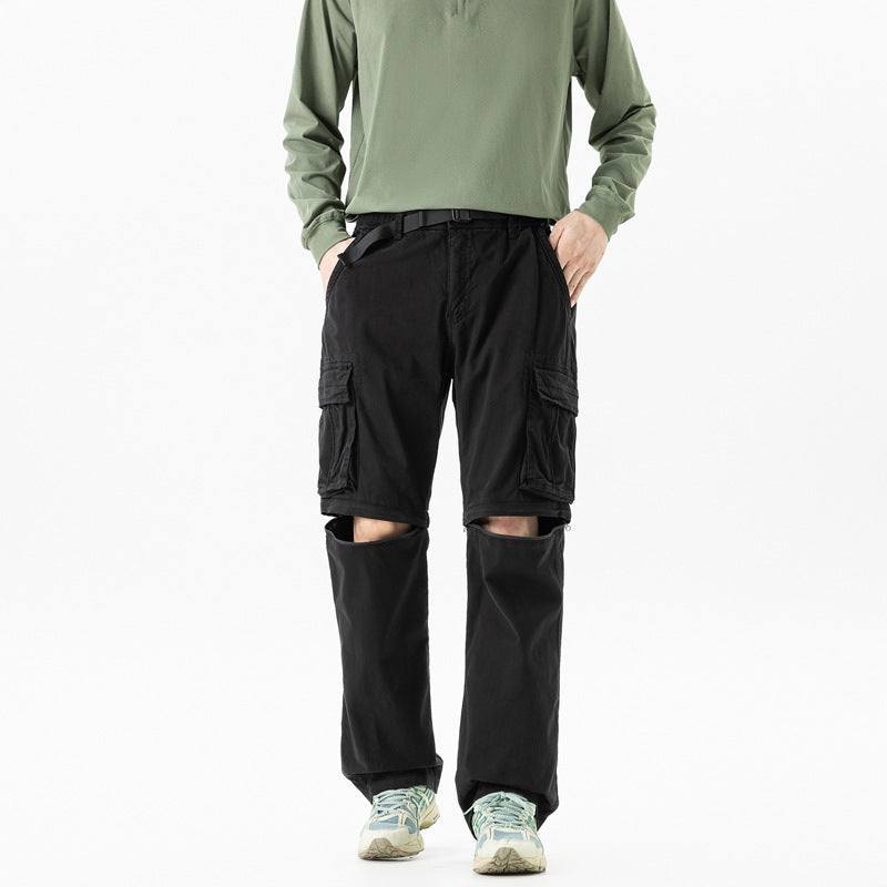Herren Modulare Cargohose mit Reißverschluss-Beinabtrennung und Multifachtaschen Drune