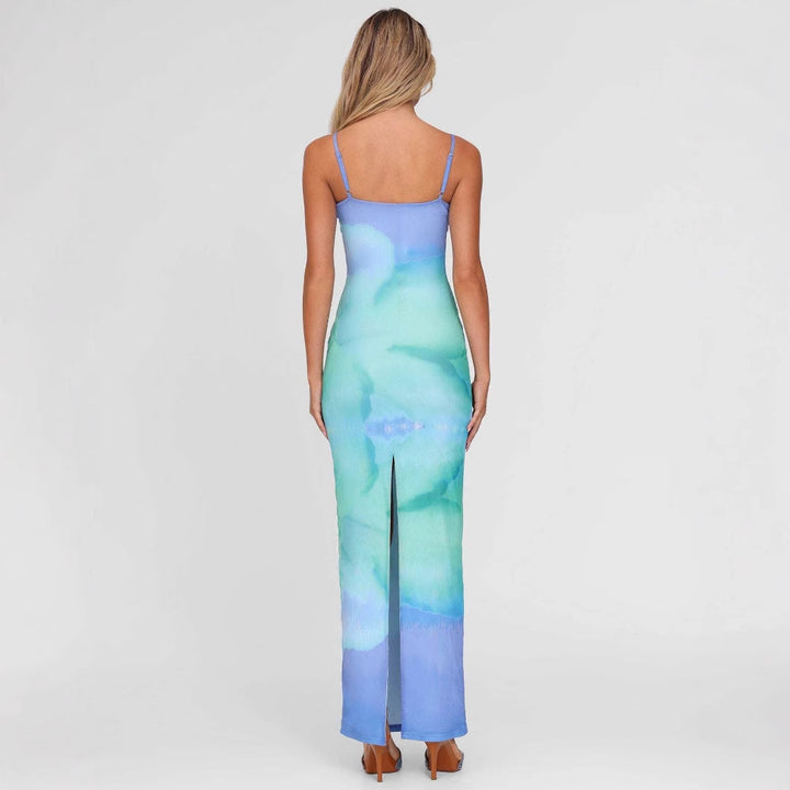 Damen Maxikleid im eleganten Fluid-Design mit feinen Spaghettiträgern Drune