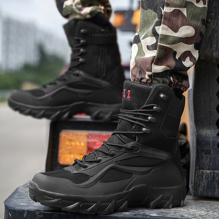 Herren Taktischer High-Top Einsatzstiefel mit robuster Trail-Profilsohle Drune