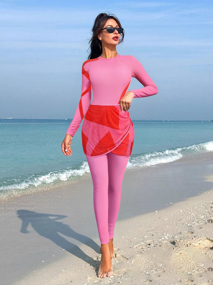 Damen Sportlicher Badeanzug mit schwingendem Rock Drune