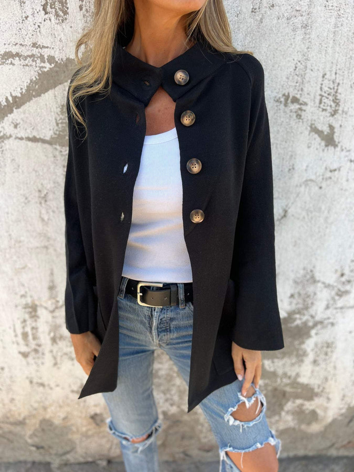 Drune | Turtleneck Knopf Strickstrickjacke Jacke