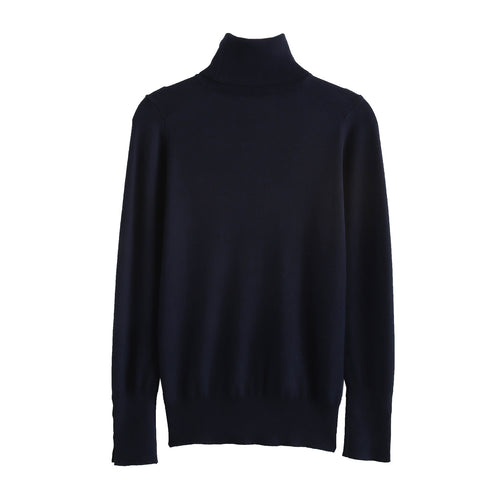 Damen Rollkragenpullover mit eleganten Knopfdetails Drune