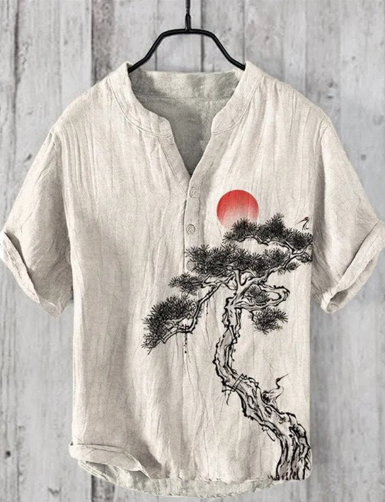 Drune | Japanisches Hemd Aus Leinenmix
