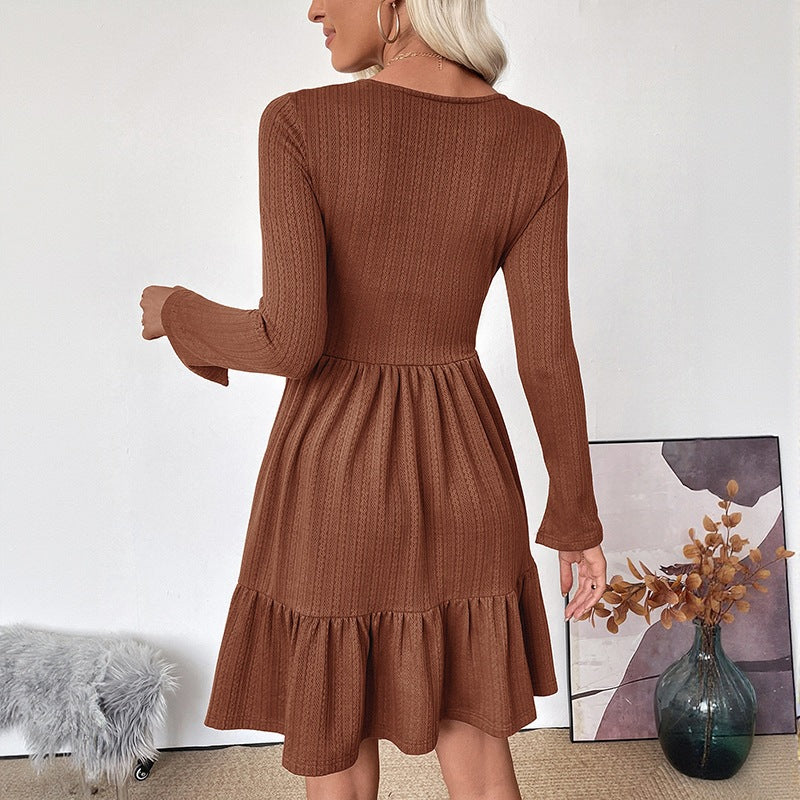 Damen Fließendes Rüschenkleid Drune