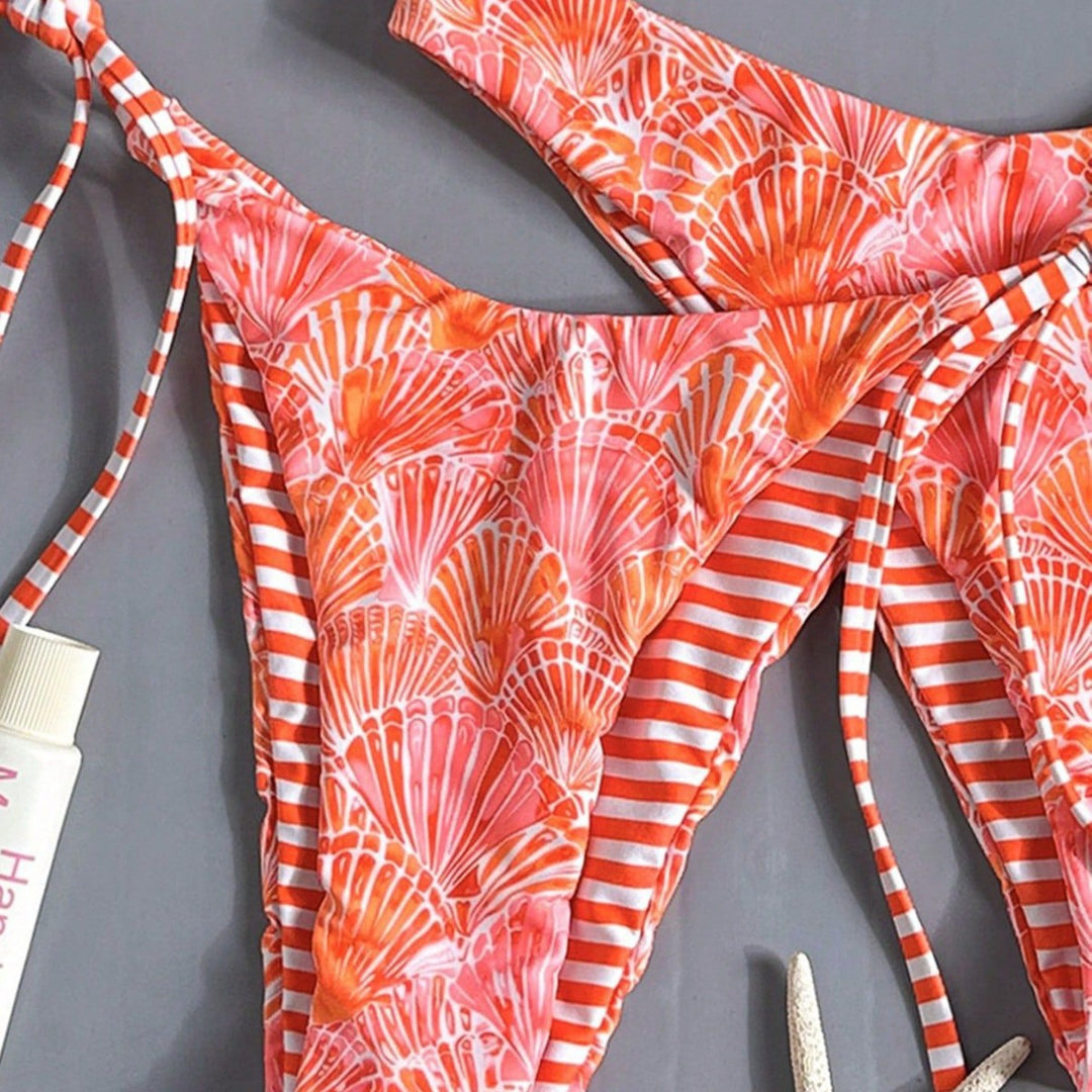 Damen Bandeau-Bikini mit Rüschen und seitlichen Bindebändern Drune